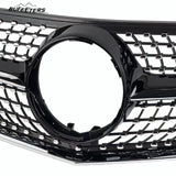 BUFEETERS  Front Bumper Upper Grille Fit For 2014 2015 2016 2017 Mercedes Benz W207 E-CLASS Coupe Facelift,Diamond Style,Black