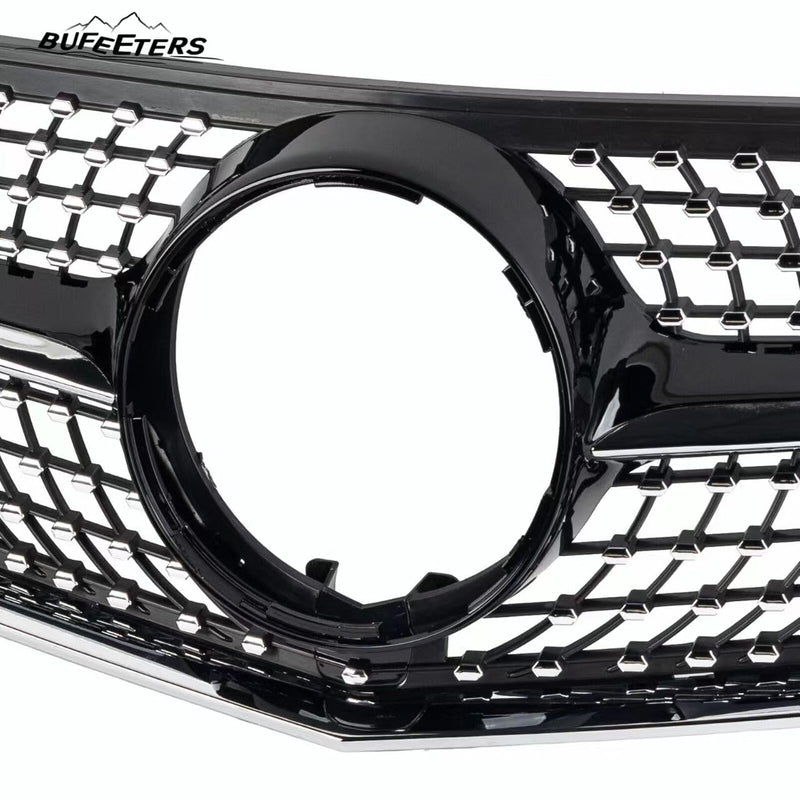 BUFEETERS  Front Bumper Upper Grille Fit For 2014 2015 2016 2017 Mercedes Benz W207 E-CLASS Coupe Facelift,Diamond Style,Black