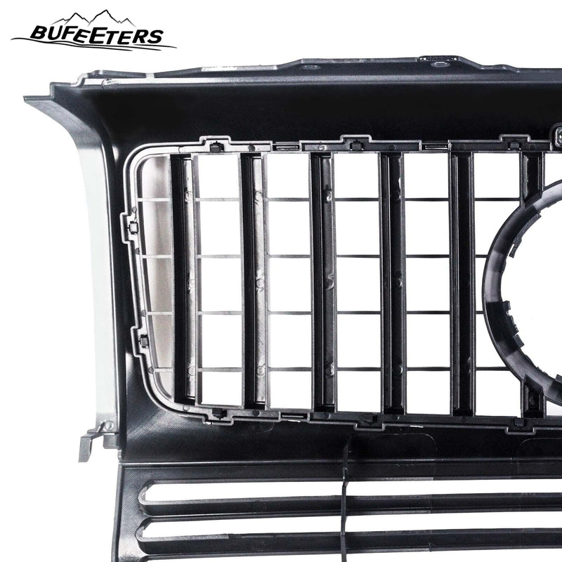 BUFEETERS  Front Bumper Upper Grille W/Camera Hole Fit For 1990-2018 Mercedes Benz W463 G-CLASS,GT/Panamericana Style.All Black