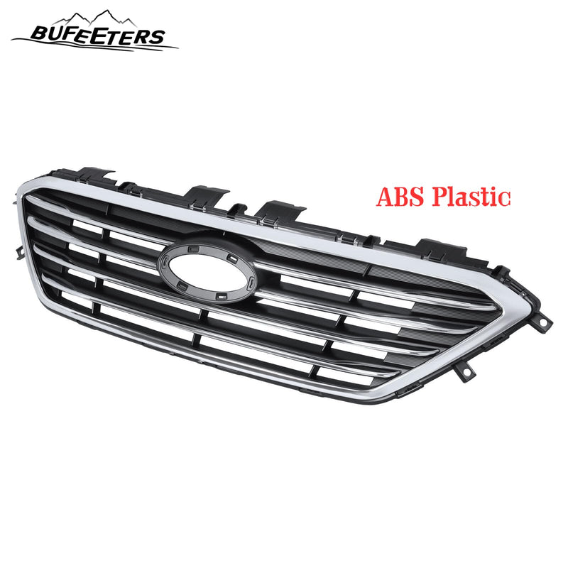 BUFEETERS    Front Bumper Upper Grille Fit For 2015 2016 2017 Hyundai Sonata,Factory Style,Chrome&Black