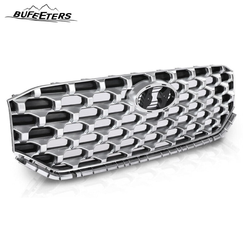 BUFEETERS   Front Bumper Upper Grille Fit For 2021 2022 2023 Hyundai Santa Fe,Honeycomb Mesh Style,Black&Chrome