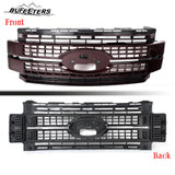 BUFEETERS Front Bumper Upper Grille Fit For 2017 2018 2019 F-250 F-350 F-450 F-550 Super Duty,Platinum Style,E2 Magma Red &Matte Black