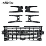 BUFEETERS Front Bumper Upper Grille Fit For 2019 2020 2021 Chevy Silverado 1500,Factory Style,GAZ Summit White&Matte Black