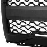 BUFEETERS Front Bumper Hood Upper Grille w/Light Fit For 2014 2015 Chevy Silverado 1500,Honeycomb Style,Gloss Black