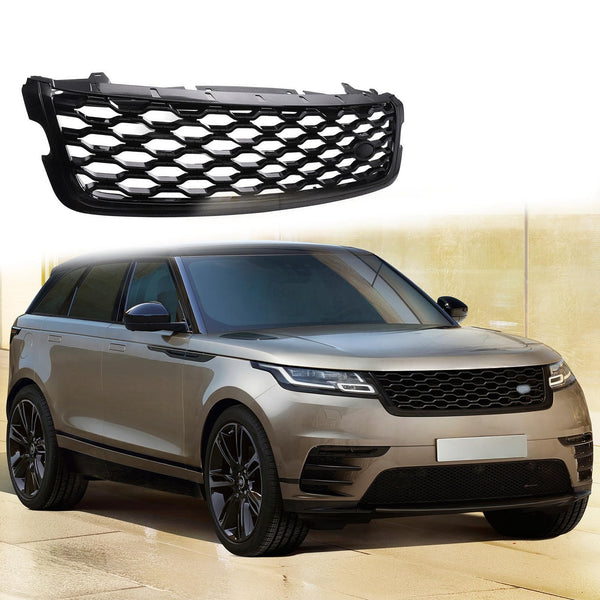 BUFEETERS  Front Bumper Upper Grille  Fit For 2018 2019 2020 2021 2022 2023 Range Rover Velar,Honeycomb Style,Gloss Black