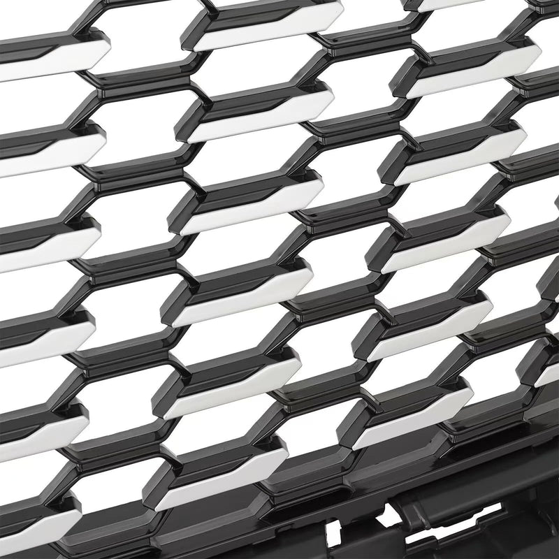 BUFEETERS Front Grille Grill Fit For 2016 2017 2018 2019 2020 2021 2022 2023  Cadillac XT5,Sky Diamond Style,Silver+Black