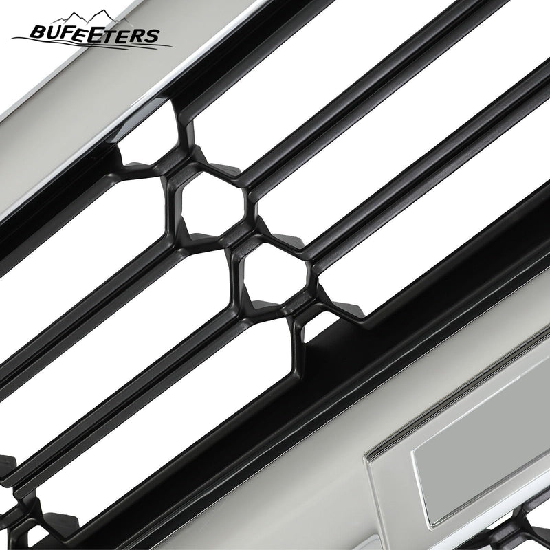 BUFEETERS Front Bumper Upper Grille Fit For 2016 2017 2018 2019 Chevrolet Silverado 1500,Honeycomb Style,Chrome&Black