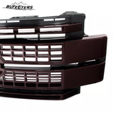 BUFEETERS Front Bumper Upper Grille Fit For 2017 2018 2019 F-250 F-350 F-450 F-550 Super Duty,Platinum Style,E2 Magma Red &Matte Black