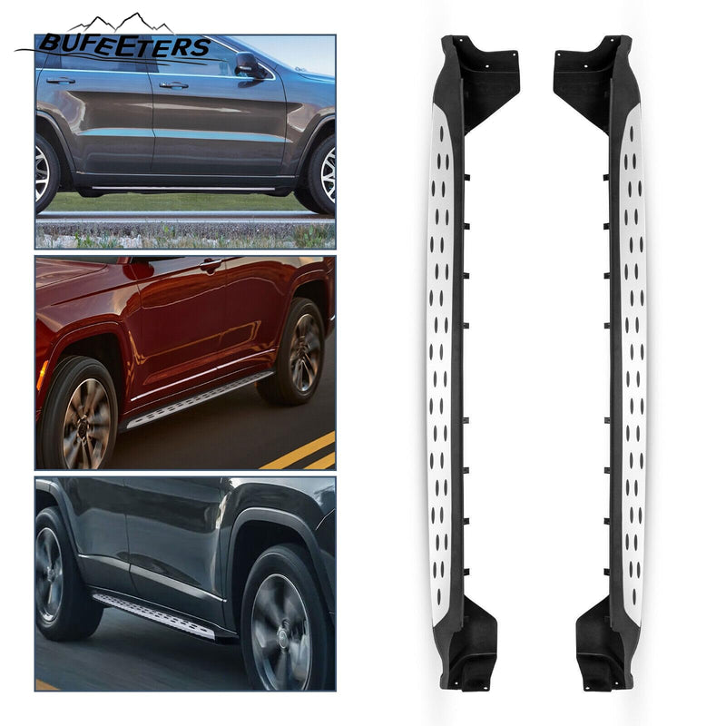 BUFEETERS  Side Step Running Board Nerf Bar Fit For 2011 2012 2013 2014 2015 2016 2017 2018 2019 2020 2021 Jeep Grand Cherokee ,Black&Silver