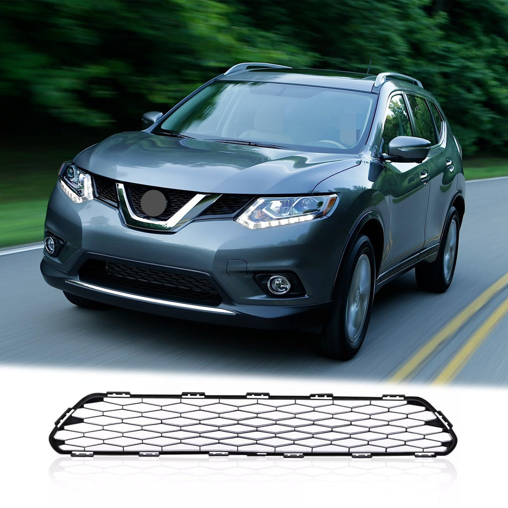 BUFEETERS Front Bumper Lower Grille Fit For 2014 2015 2016 Nissan Rogue,Honeycomb Style,Black