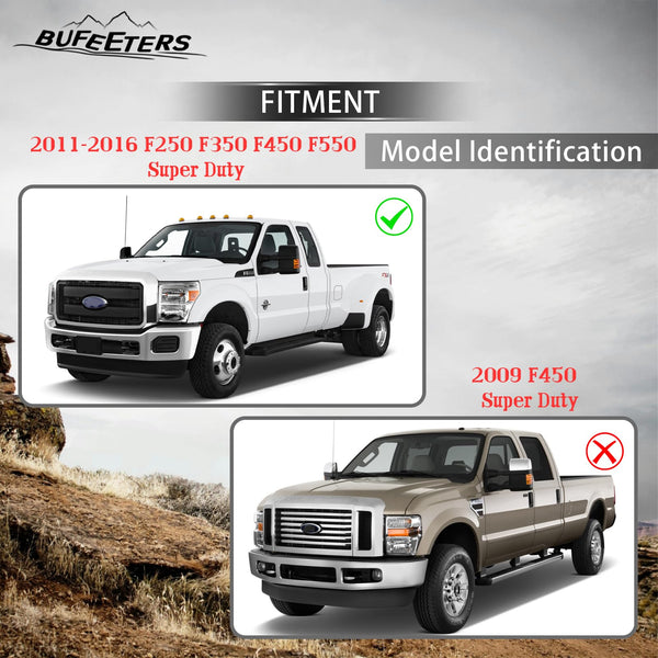 BUFEETERS Front Bumper Upper Grille Fit For 2011 2012 2013 2014 2015 2016 Ford F250 F350 F450 F550 Super Duty,Mesh Style,Matte Black