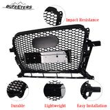 BUFEETERS  Front Bumper Mesh Honeycomb Sport Hex Grille Fit For 2013 2014 2015 2016 2017 Audi Q5 SQ5,RSQ5 Style,Gloss Black