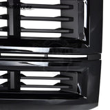 BUFEETERS Front Bumper Upper Grille Fit For 2014 2015 Chevy Silverado 1500,Horizontal Billet Style,Gloss Black