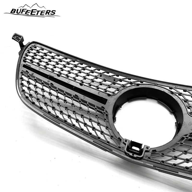 BUFEETERS  Front Bumper Upper Grille Fit For 2015 2016 2017 2018  2019 Mercedes Benz GLE Coupe Sport C292 ,Diamond Style,Black