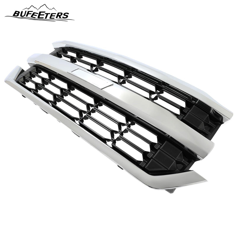 BUFEETERS Front Bumper Upper Grille Fit For 2016 2017 2018 2019 Chevrolet Silverado 1500,Honeycomb Style,Chrome&Black