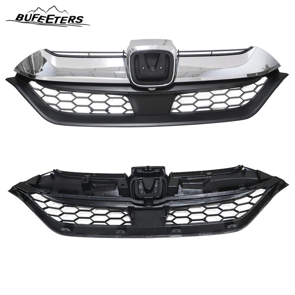 BUFEETERS  Front Grille Fog Light Bracket Headlight Trim Set Fit For 2017 2018 2019 Honda CRV CR-V,Factory Style,Chrome&Black
