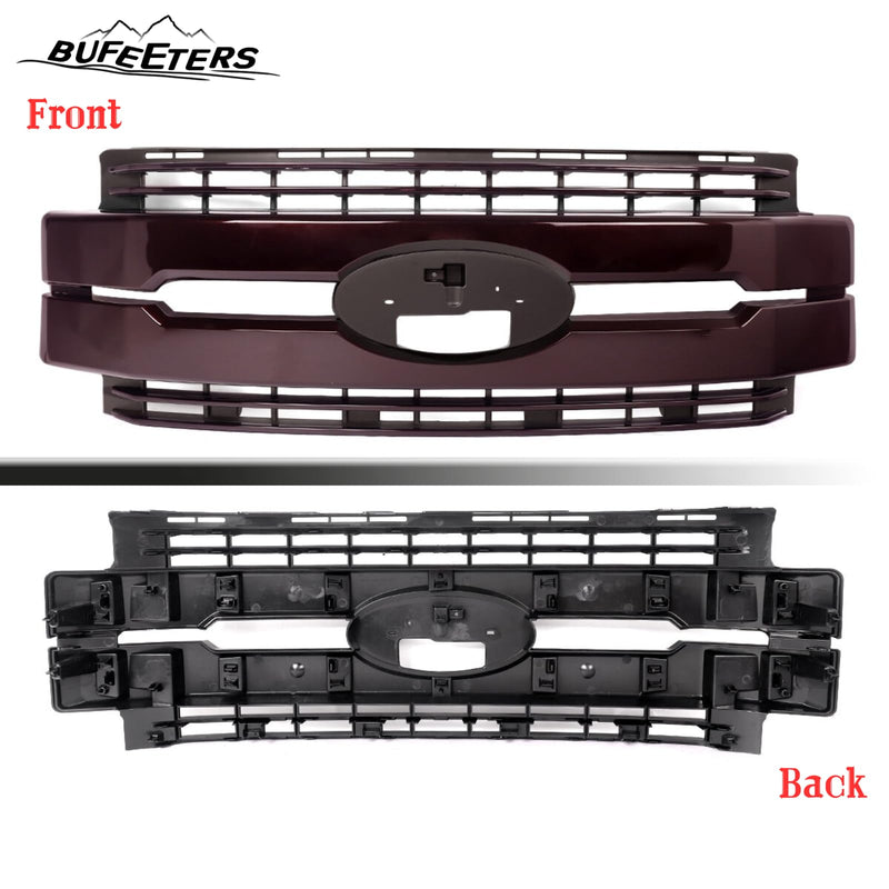 BUFEETERS Front Bumper Upper Grille Fit For 2017 2018 2019 F-250 F-350 F-450 F-550 Super Duty,
Lariat Style,Magma Red&Matte Black