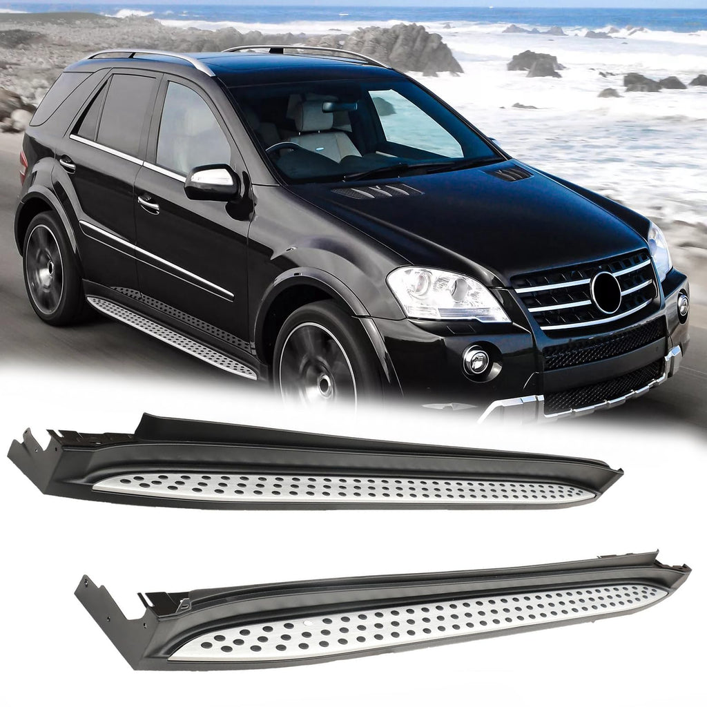 BUFEETERS  Side Step Running Board Nerf Bar Fit For 2006 2007 2008 2009 2010 2011 Mercedes W164 ML350 320 500,Chrome&Silver