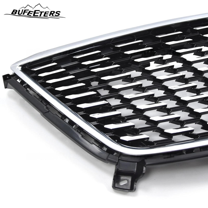 BUFEETERS   Front Bumper Upper Premium Luxury Grille Fit For 2020 2021 2022 2023 2024 Cadillac XT5,Diamond Style,Black&Silver