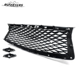 BUFEETERS   Front Bumper Upper Grille Fit For 2018 2019 2020 2021 2022 2023 INFINITI Q50 W/Sensor Holes,Honeycomb Style,Chrome&Black
