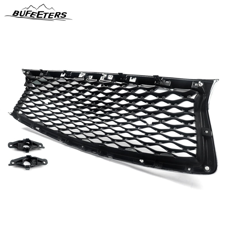 BUFEETERS   Front Bumper Upper Grille Fit For 2018 2019 2020 2021 2022 2023 INFINITI Q50 W/Sensor Holes,Honeycomb Style,Chrome&Black