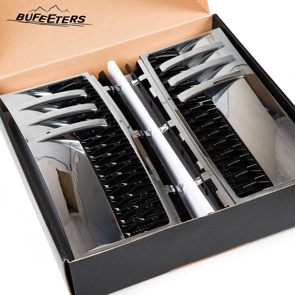 BUFEETERS  Side Fender Vent Fit For 2002 2003 2004 2005 2006 2007 2008 2009 2010 Land Rover Range Rover L322,Chrome&Black