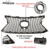 BUFEETERS  Front Bumper Grille Assembly Fit For 2015 2016 2017 Lexus NX200t,OE Style,Painted Silver Shell and Insert