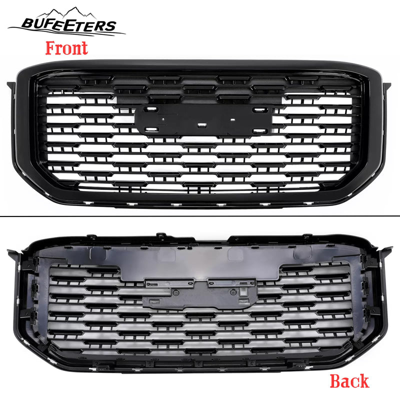 BUFEETERS   Front Bumper Grille Grill Fit For 2015 2016 2017 2018 2019 2020 GMC Yukon/Yukon XL,Denali Style,Gloss Black