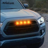BUFEETERS   Front Bumper Grille With Accessories&4 LED Fit For 2016 2017 2018 2019 2020 2021 2022 2023 Toyota Tacoma,Mesh Style,Matte Black