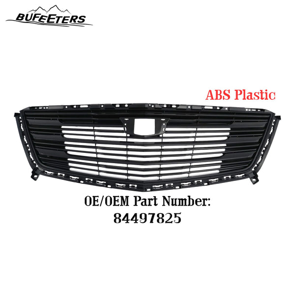 BUFEETERS   Front Bumper Upper Grille Fit For 2016 2017 2018 2019 2020 Cadillac XT5,Horizontal Billet Style,Gloss Black