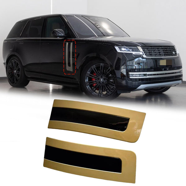 BUFEETERS Door Side Fender Vent Molding Cover Trim Fit For 2023 Land Rover Range Rover Vogue L405,Gold&Black