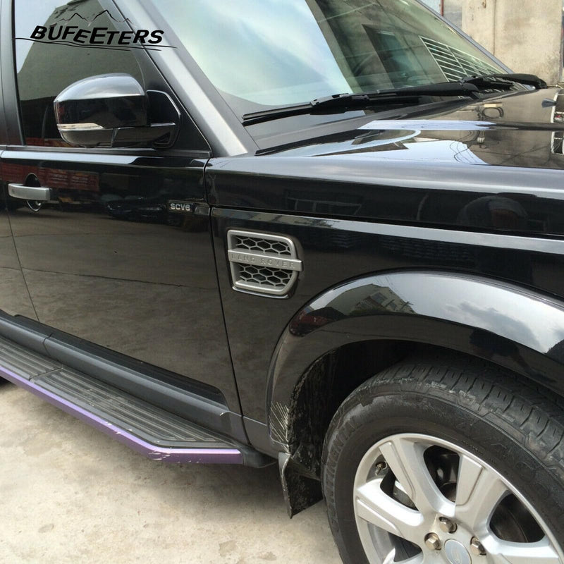 BUFEETERS 3Pcs Front Side Grille Vent Mesh Bar Trim Fit For 2014 2015 2016 Discovery 4 LR4,Mesh Style,Black&Silver