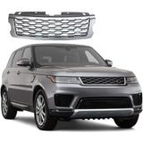 BUFEETERS Front Bumper Upper Grille Fit For 2018 2019 2020 2021 Land Rover Range Rover Sport,Mesh Style,Silver