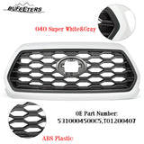 BUFEETERS   Front Bumper Grille Fit For 2016 2017 2018 2019 2020 2021 2022 2023 Toyota Tacoma TRD,Honeycomb 2021 TRD Look Style,040 Super White&Gray