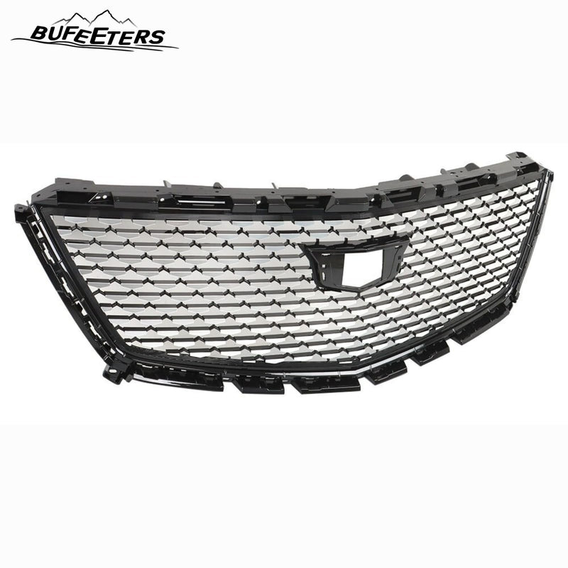 BUFEETERS   Front Bumper Upper Grille Fit For 2016 2017 2018 2019 2020 2021 2022 Cadillac XT5,Diamond Style,Black