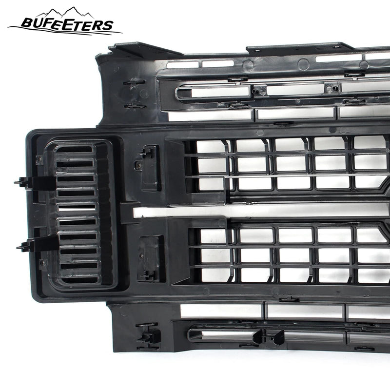 BUFEETERS Front Bumper Upper Grille Fit For 2017 2018 2019 F-250 F-350 F-450 F-550 Super Duty,Platinum Style,E2 Magma Red &Matte Black