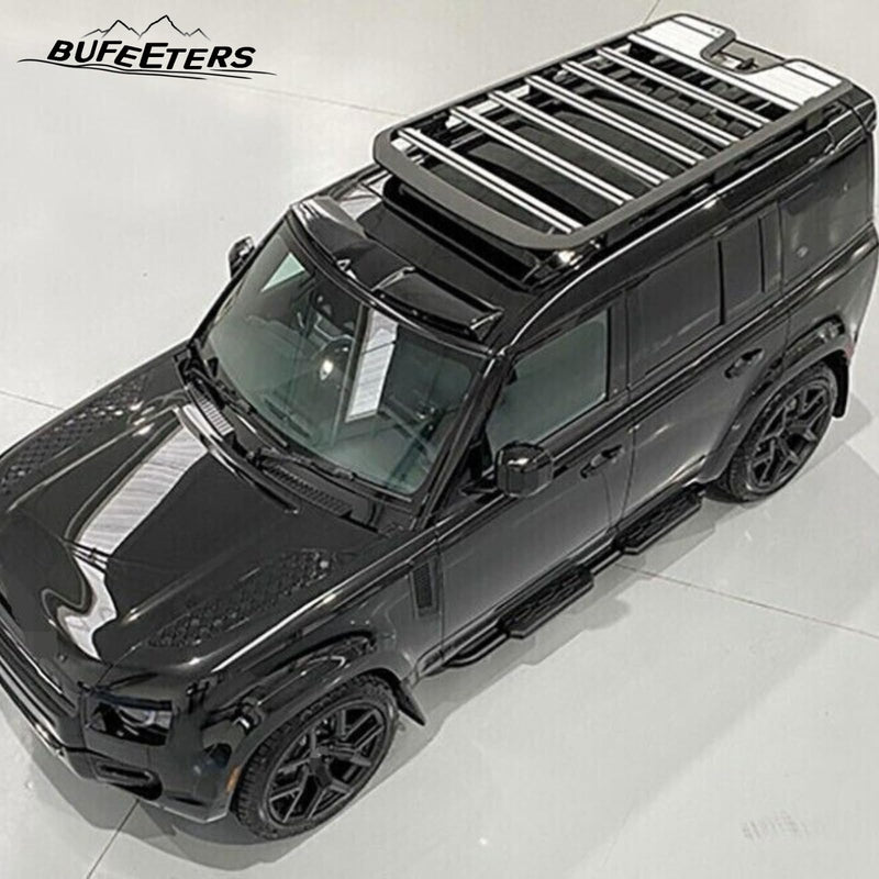 BUFEETERS Side Step Running Board Nerf Bar Fit For 2022 2023 2024 Land Rover Defender 130 4Door,Black