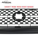BUFEETERS  Front Bumper Upper Grille Grill & Hood Bulge Fit For 2014 2015 2016 2017 2018 2019 2020 Toyota Tundra,Honeycomb Style,Gloss Black