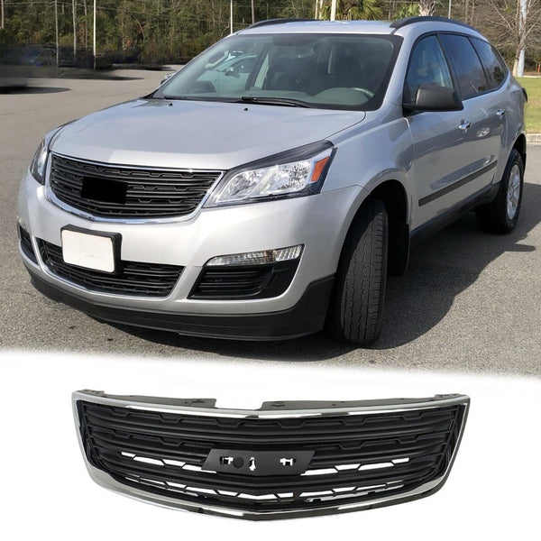BUFEETERS  Front Bumper Upper Grille Fit For 2013 2014 2015 2016 2017 Chevy Chevrolet Traverse LS LT,
Mesh Style,Chrome&Black
