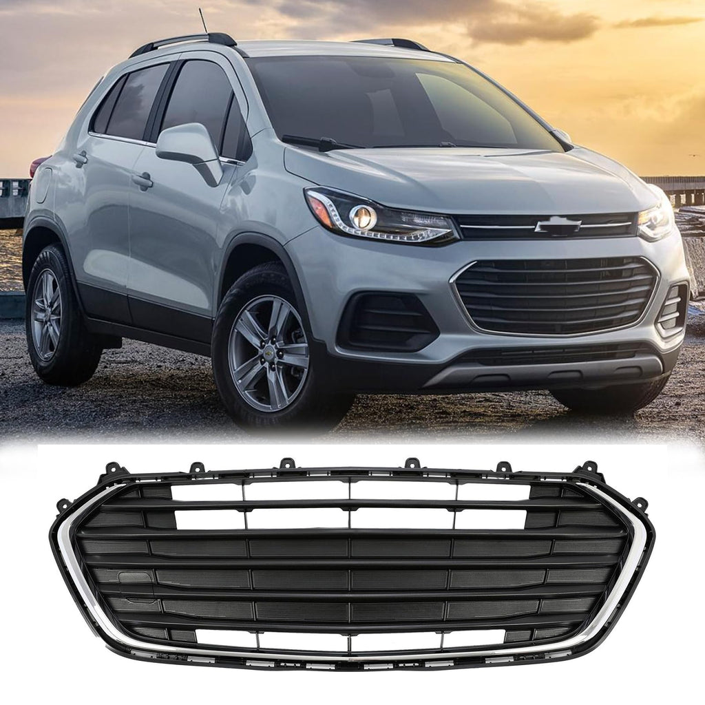 BUFEETERS Front Bumper Lower Grille Fit For 2017 2018 2019 2020 2021 2022 Chevrolet Trax,Factory Style,Chrome＆Black