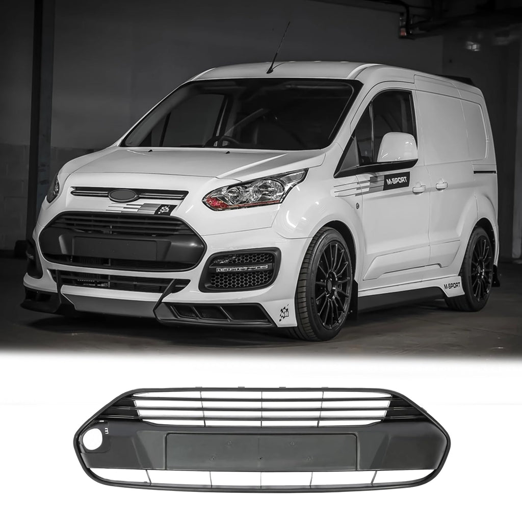 BUFEETERS Front Bumper Face Bar Upper Grille Fit For 2014 2015 2016 2017 2018 Ford Transit Connect,Factory Style,Black