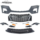 BUFEETERS  12PCS Front Bumper Cover Grille Assembly Kit Fit For 2022 2023 2024 Chevy Chevrolet Traverse,Horizontal Billet Style,Chrome&Black