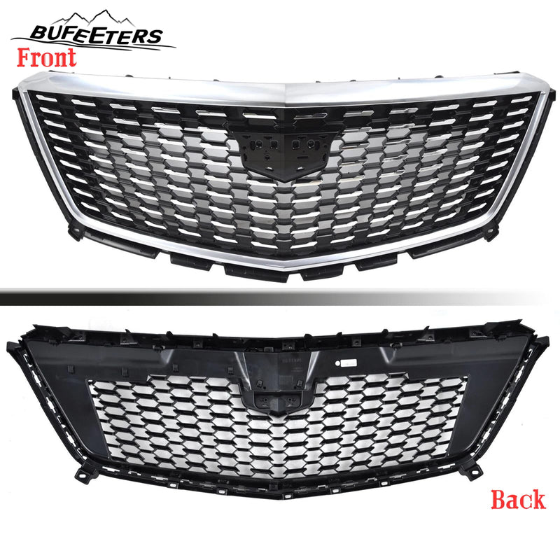 BUFEETERS   Front Bumper Upper Premium Luxury Grille Fit For 2020 2021 2022 2023 2024 Cadillac XT5,Diamond Style,Black&Silver