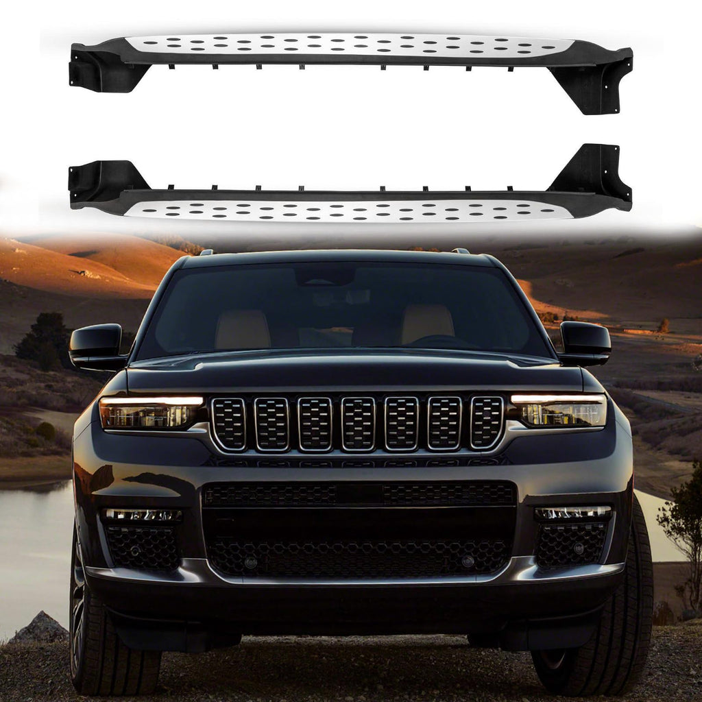 BUFEETERS  Side Step Running Board Nerf Bar Fit For 2011 2012 2013 2014 2015 2016 2017 2018 2019 2020 2021 Jeep Grand Cherokee ,Black&Silver