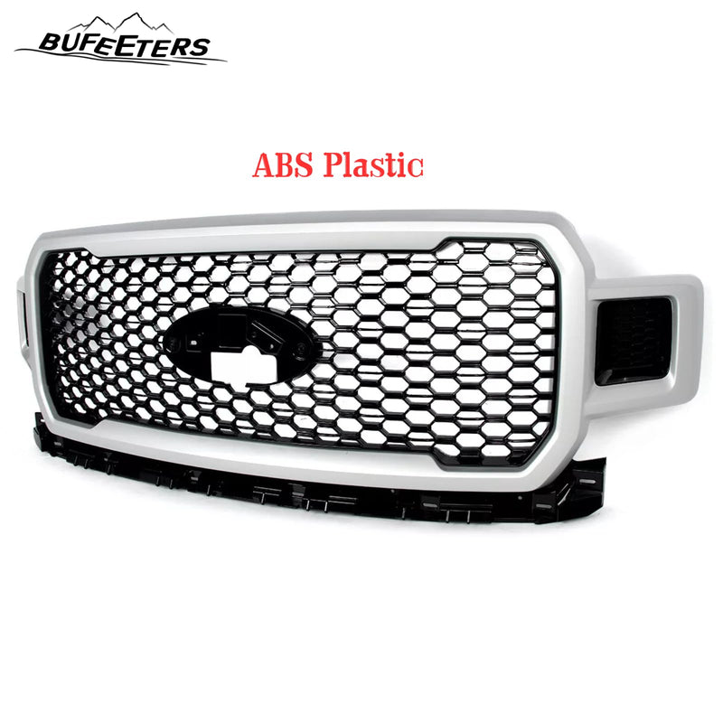 BUFEETERS  Front Radiator Grille Assembly Fit For 2018 2019 2020 Ford F-150,Honeycomb Style,Ingot Silver&Black