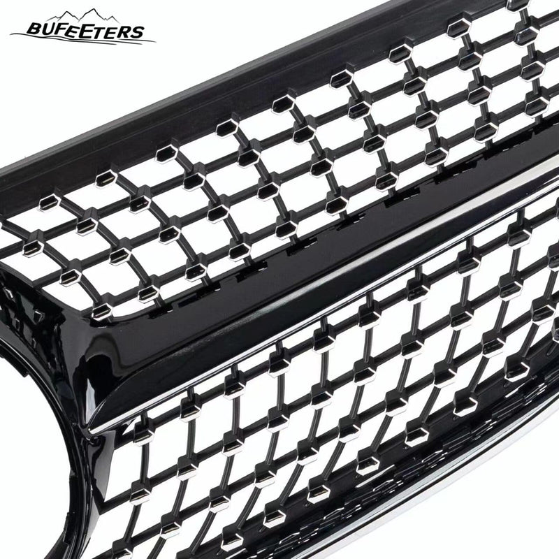 BUFEETERS  Front Bumper Upper Grille Fit For 2014 2015 2016 2017 Mercedes Benz W207 E-CLASS Coupe Facelift,Diamond Style,Black