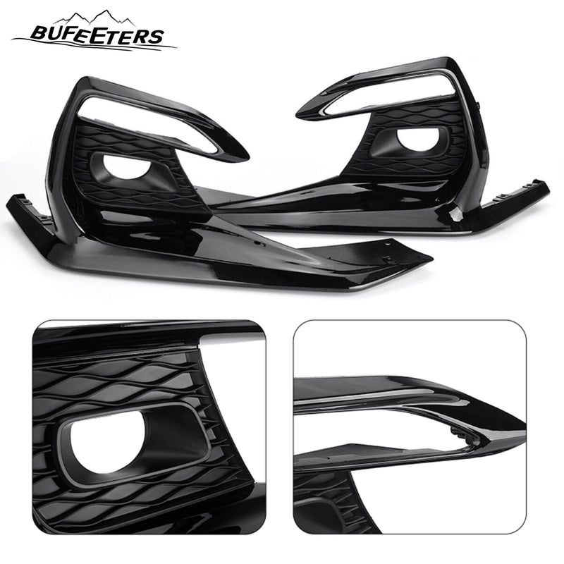 BUFEETERS   Front Bumper Lower Grille W/ Fog Light Covers Fit For 2018 2019 2020 2021 2022 INFINITI Q50 Sport,Mesh Style,Black