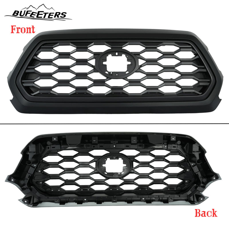 BUFEETERS   Front Bumper Grille Fit For 2016 2017 2018 2019 2020 2021 2022 2023 Toyota Tacoma TRD,Mesh Style,Full Matte Black
