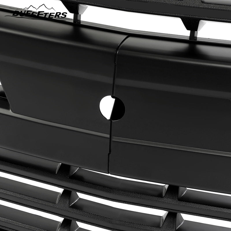 BUFEETERS Front Bumper Upper Grille Fit For 2019 2020 2021 2022 Chevy Silverado 1500,Horizontal Billet Style,Gloss Black&Matte Black