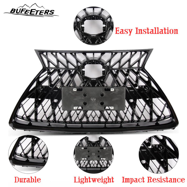 BUFEETERS  Front Bumper Grille Assembly Fit For 2018 2019 2020 2021 Lexus NX300 F Sport,TRD Style,Gloss Black